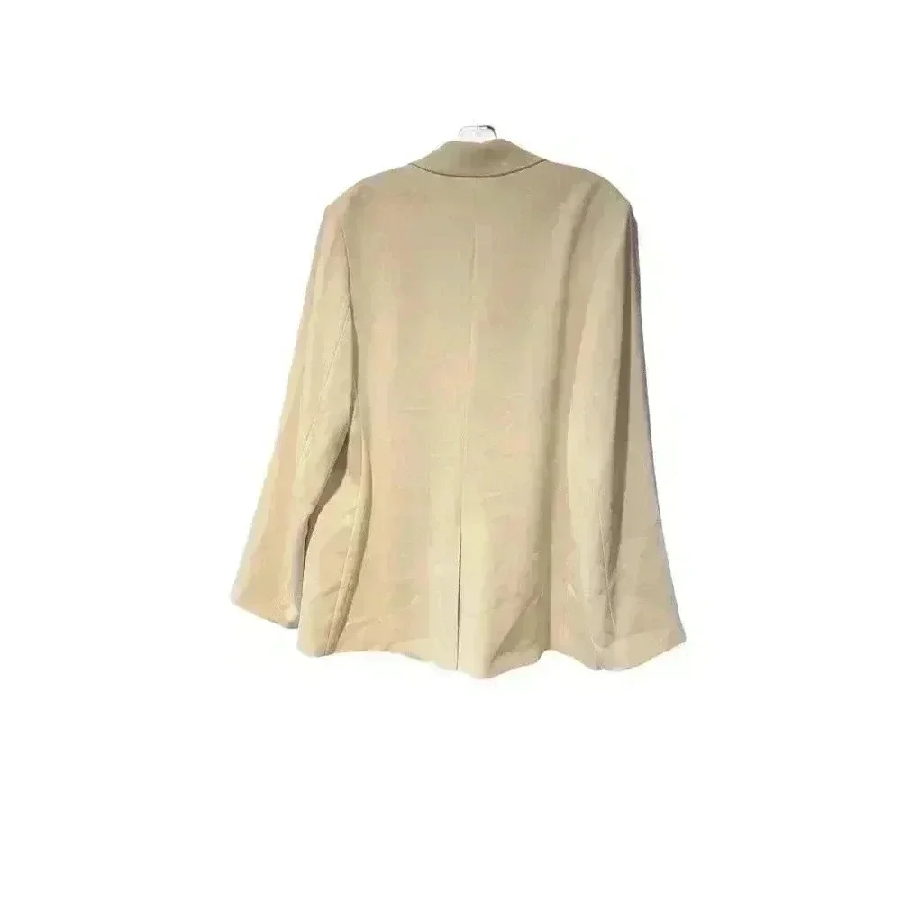 New Vince Crepe Cream Winter White Double-Breasted Oversized Blazer Size 12 - Picture 7 of 13